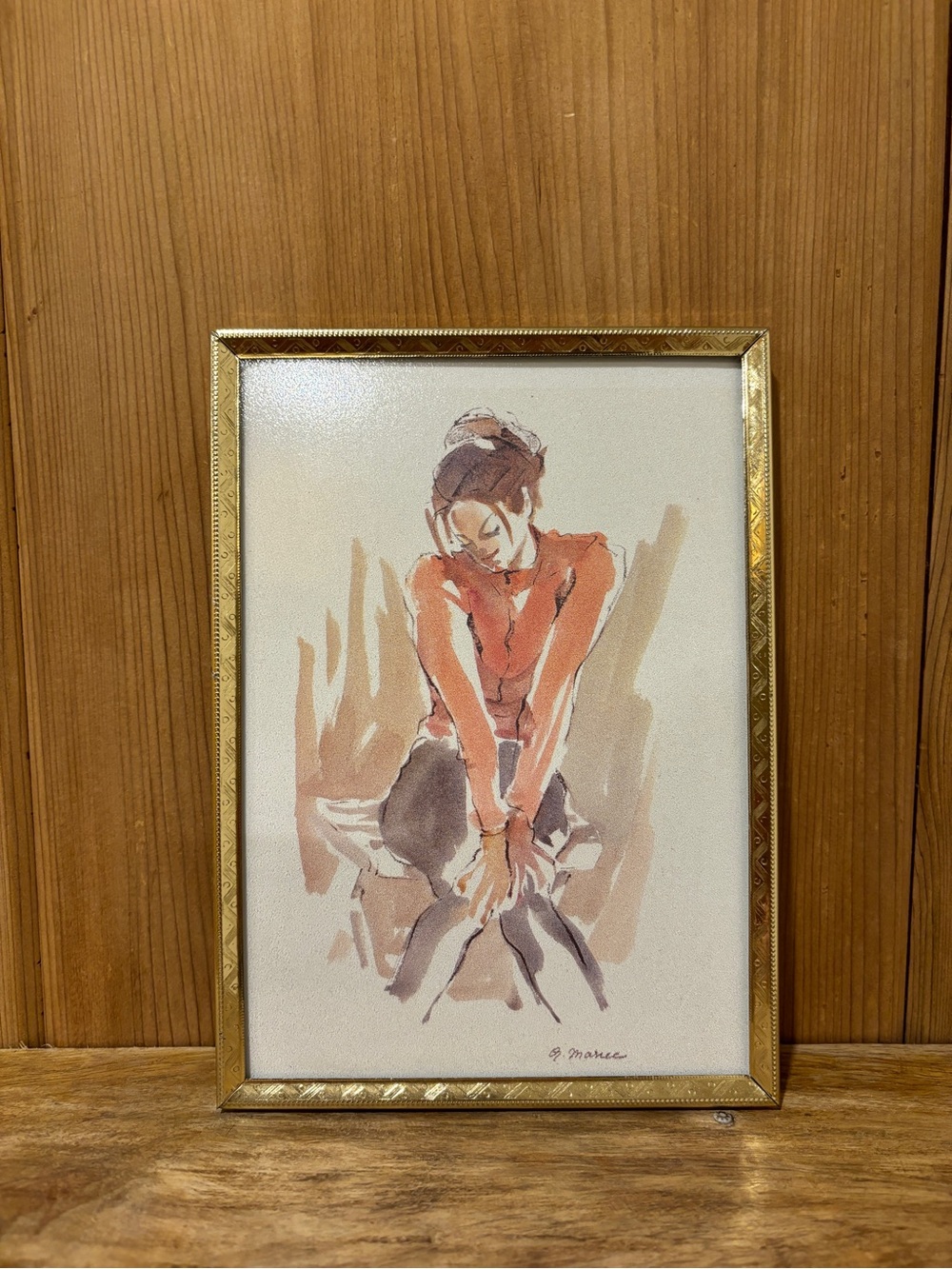 Gold coloured metal frame